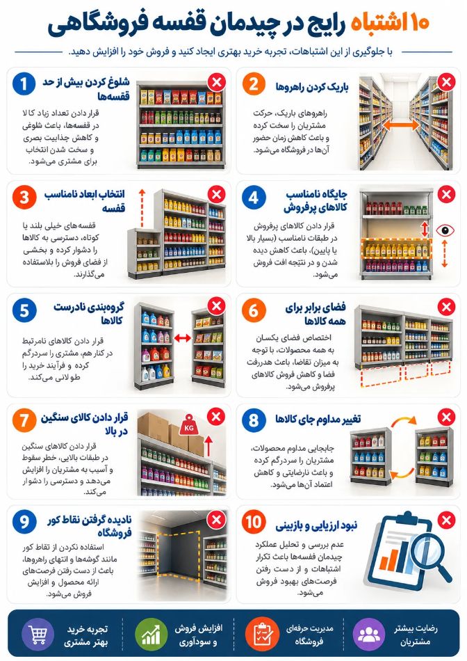 اشتباه رایج چیدمان قفسه فروشگاهی