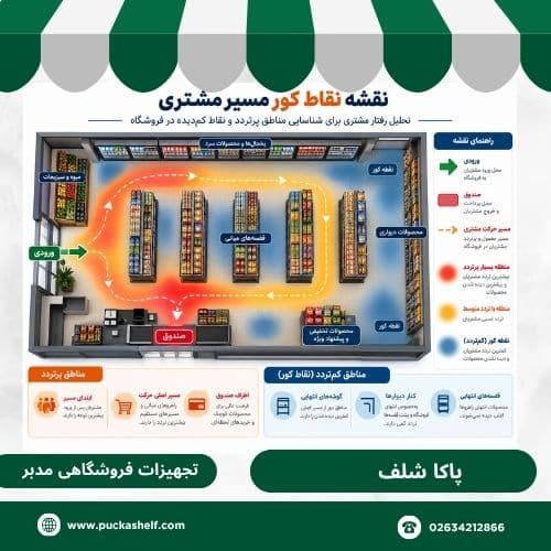 نقشه نقاط کور مسیر مشتری